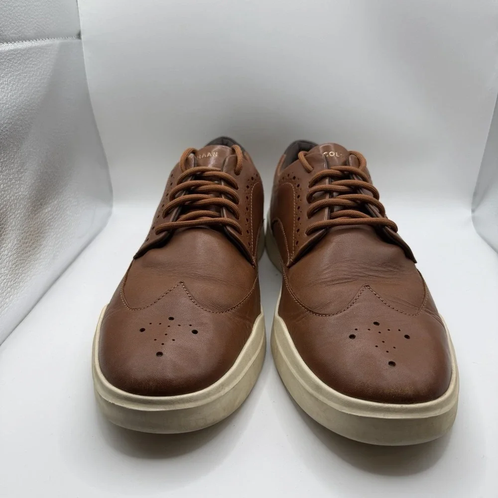 Cole Haan Grand Crosscourt Wingtip Sneakers C35974 Shoes Tan Mens Size 12 M